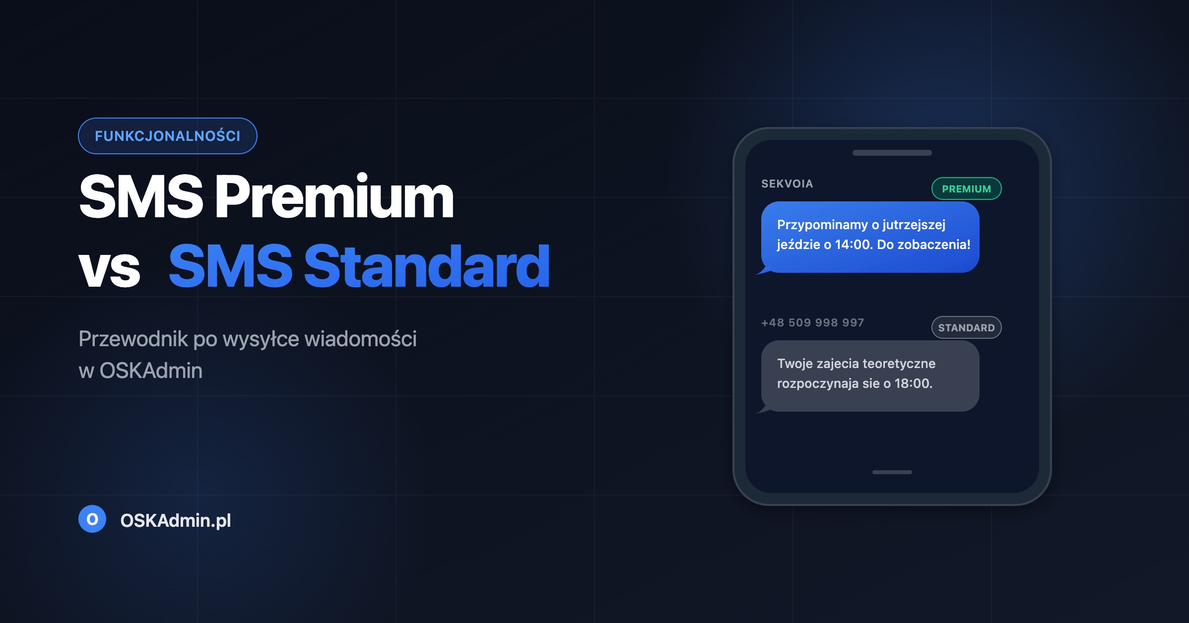 SMS Premium czy SMS Standard? Przewodnik po wysyłce SMS w OSKAdmin